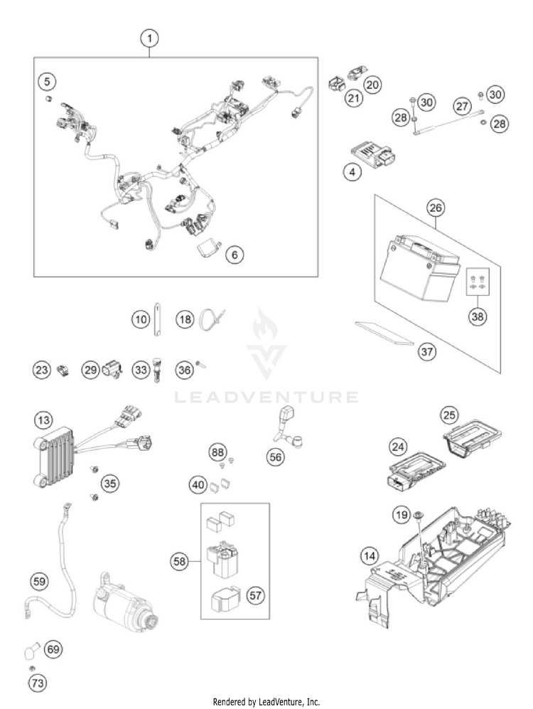 Wiring Harness 250 XC-W 2026 CHASSIS - 2026 Schematic