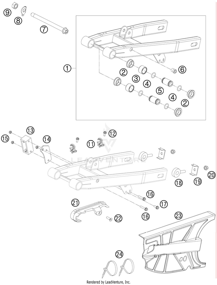 Swing Arm 50 SX Chassis - 2011 Schematic
