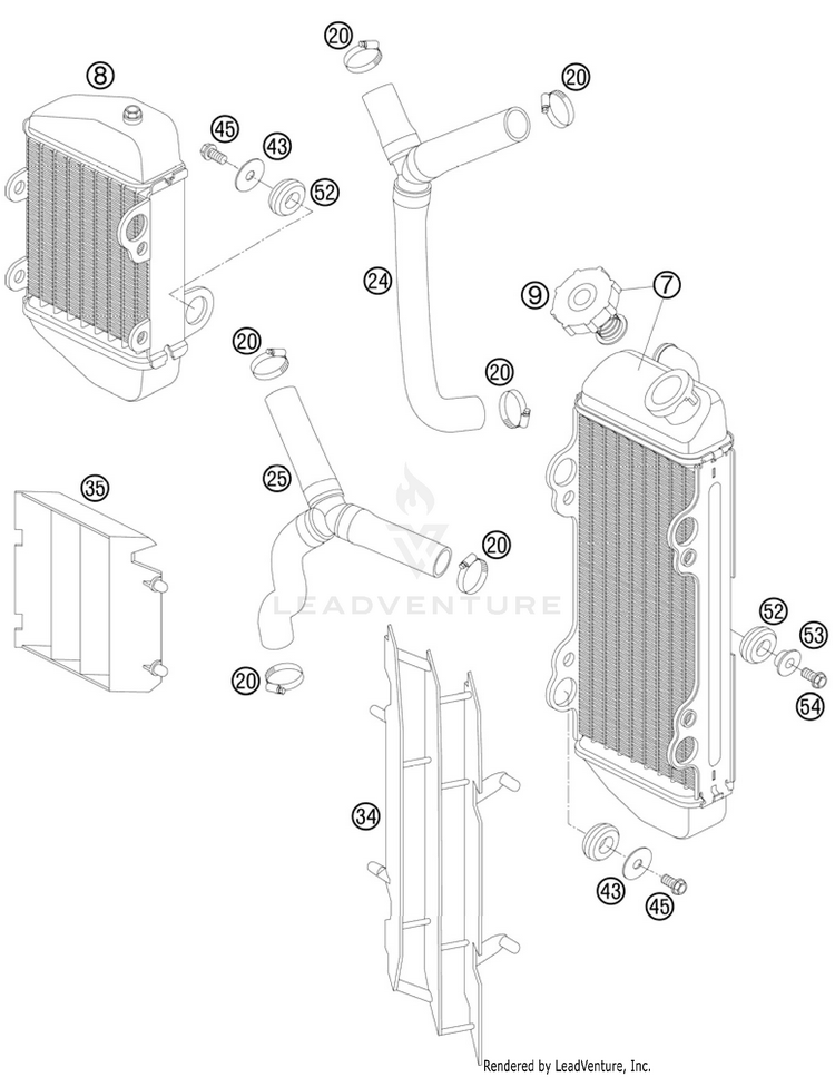 Cooling System 105 SX Engine - 2011 Schematic