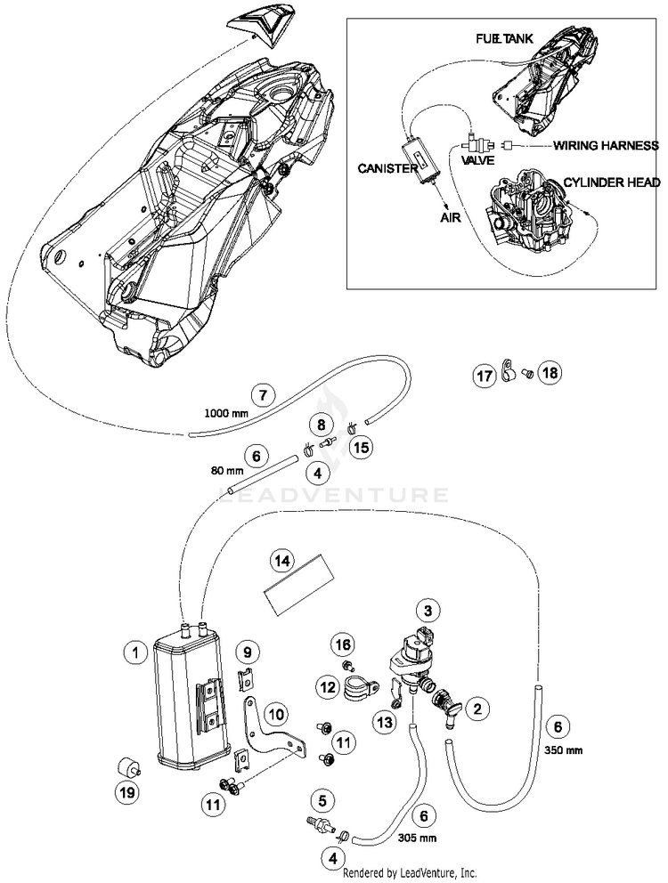 Evaporative Canister 690 ENDURO R CHASSIS - 2017 Schematic