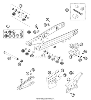 Swingarm, Chain Guard Schematic
