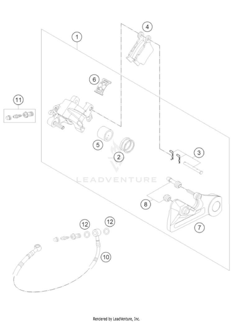Rear Brake Caliper 350 EXC-F US CHASSIS - 2022 Schematic
