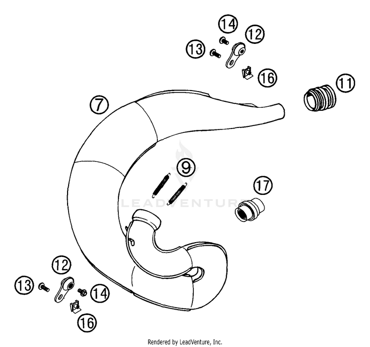 Exhaust Pipe 300 MXC Chassis - 2003 Schematic