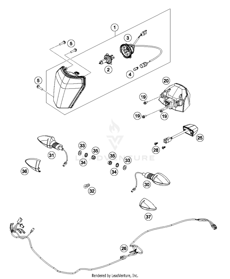 Lighting System 500 EXC-F CHASSIS - 2018 Schematic