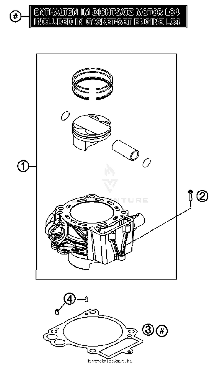 Cylinder 690 Enduro Engine - 2012 Schematic
