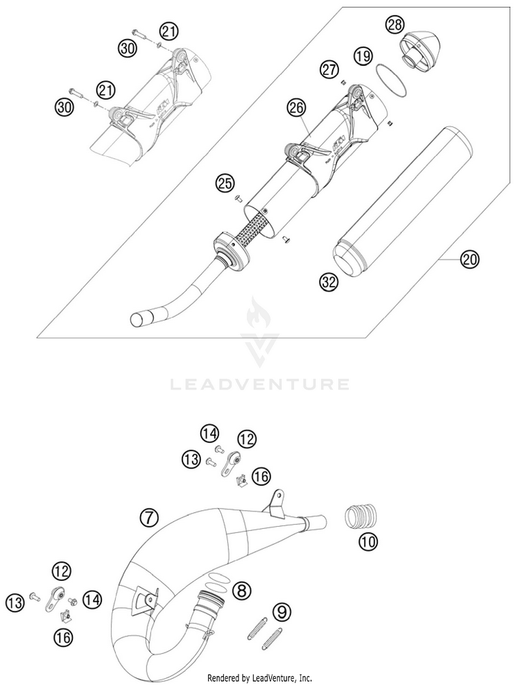 Exhaust System 150 SX Chassis - 2011 Schematic