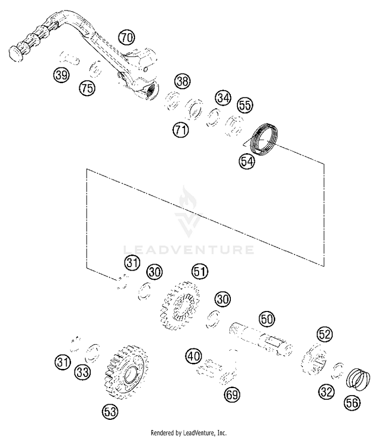 Kick Starter 350 EXC-F Engine - 2013 Schematic