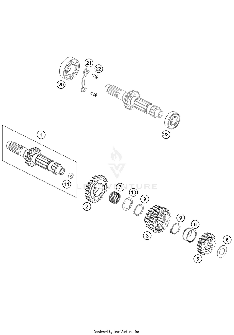 Transmission I - Main Shaft 450 XC-F Engine - 2021 Schematic
