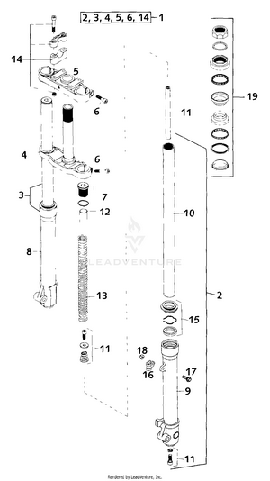 Front Fork Paioli Schematic