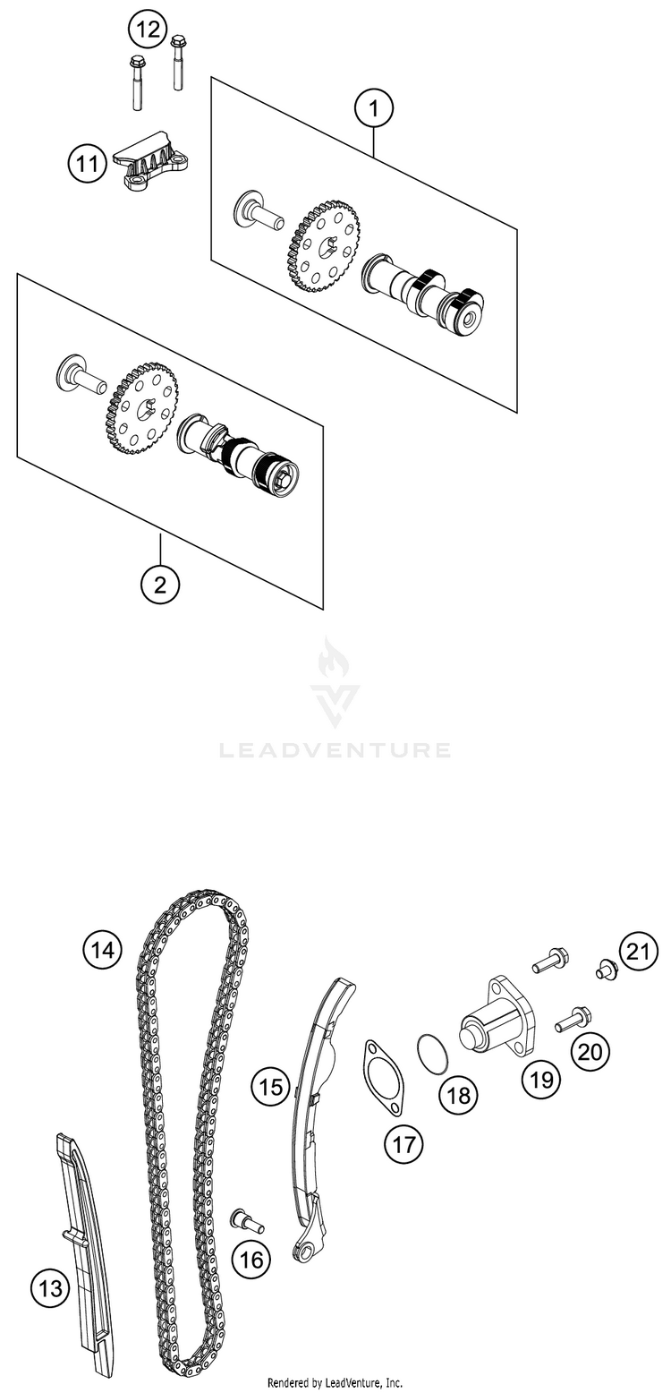 Timing Drive RC 390 ENGINE - 2018 Schematic