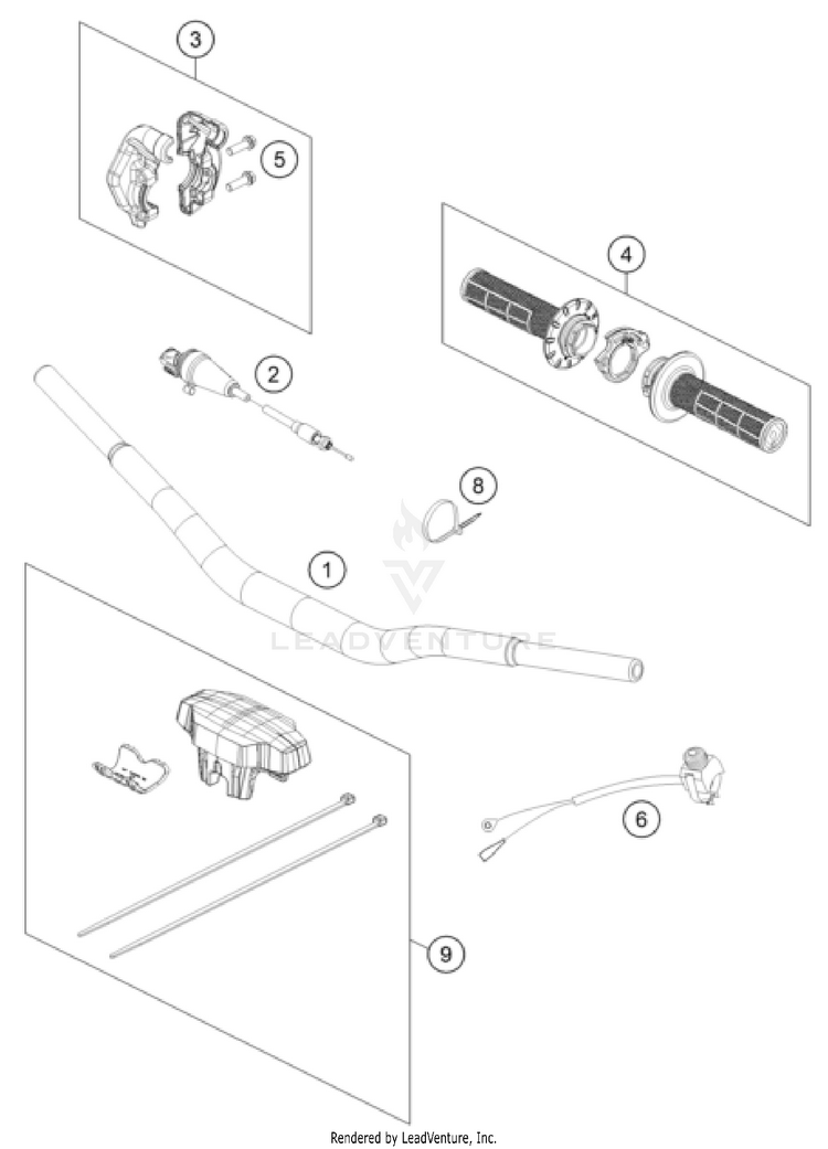 Handlebar, Controls 50 SX FACTORY EDITION CHASSIS - 2024 Schematic