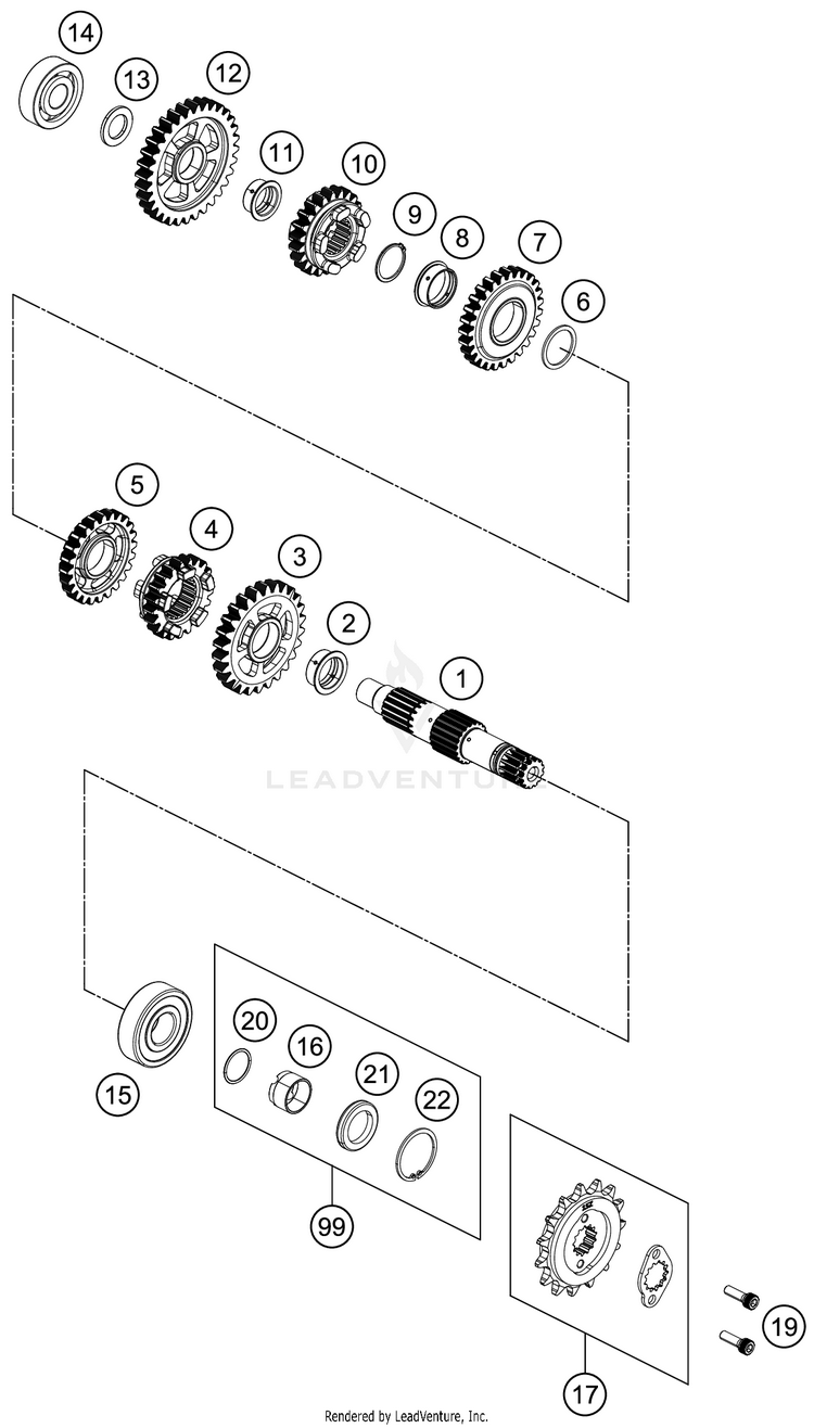Transmission Ii - Countershaft RC 390 ENGINE - 2018 Schematic