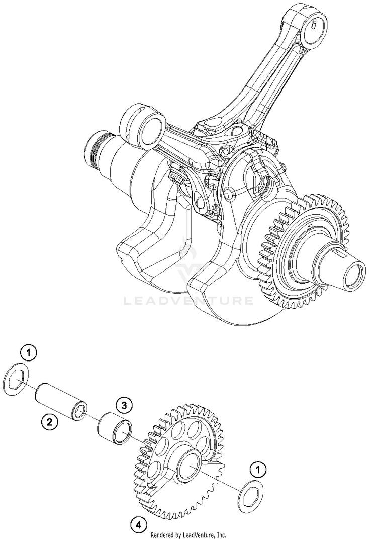 Balancer Shaft 1290 SUPERDUKE R ORANGE Engine - 2015 Schematic