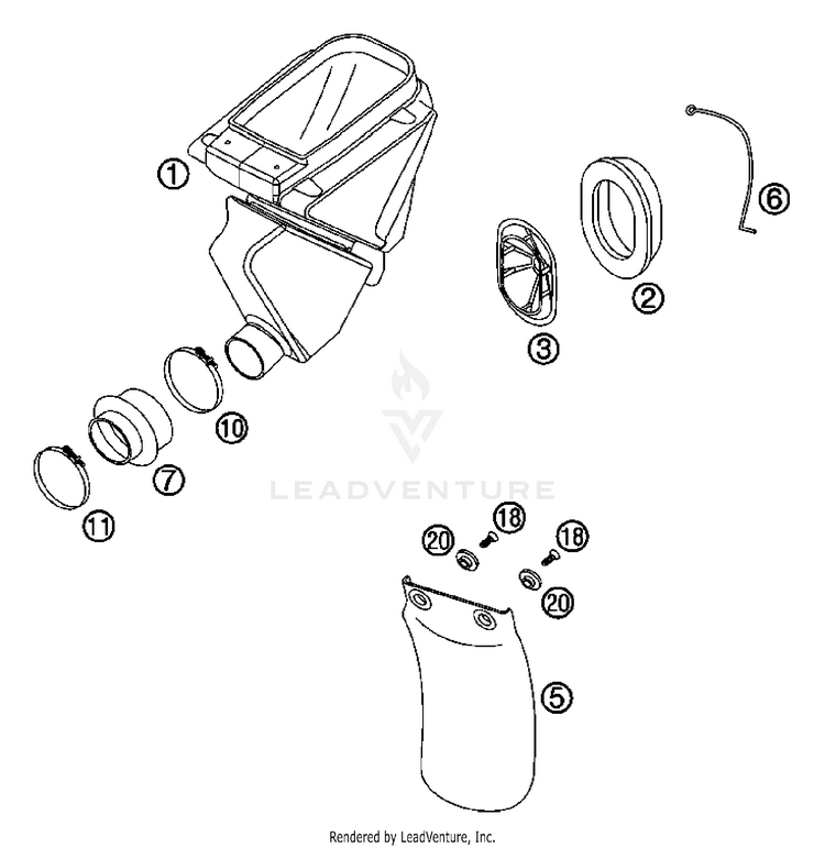 Air Filter Box 65 SX Chassis - 2007 Schematic