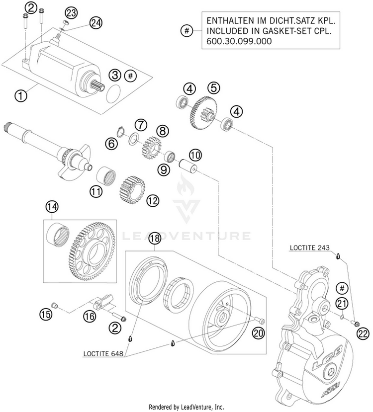 Electric Starter 990 Supermoto T Engine - 2010 Schematic