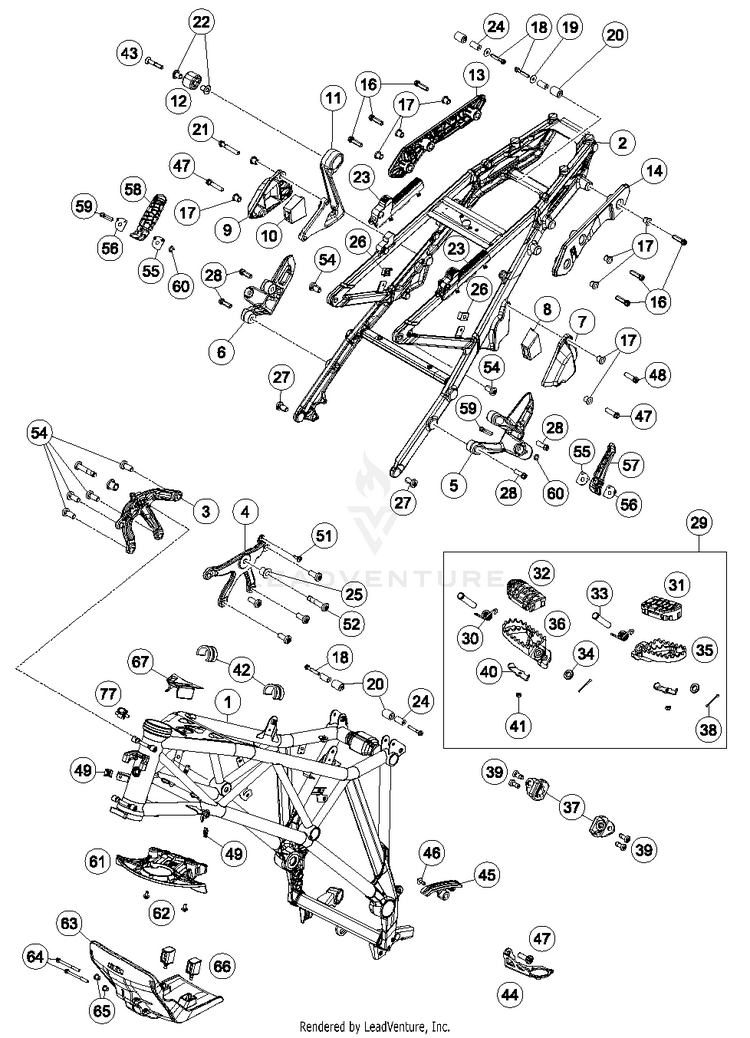 Frame 1290 SUPER ADVENTURE R CHASSIS - 2018 Schematic