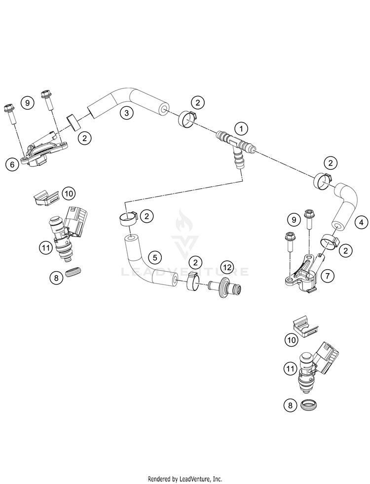 Fuel Distributor 250 XC TPI Engine - 2021 Schematic