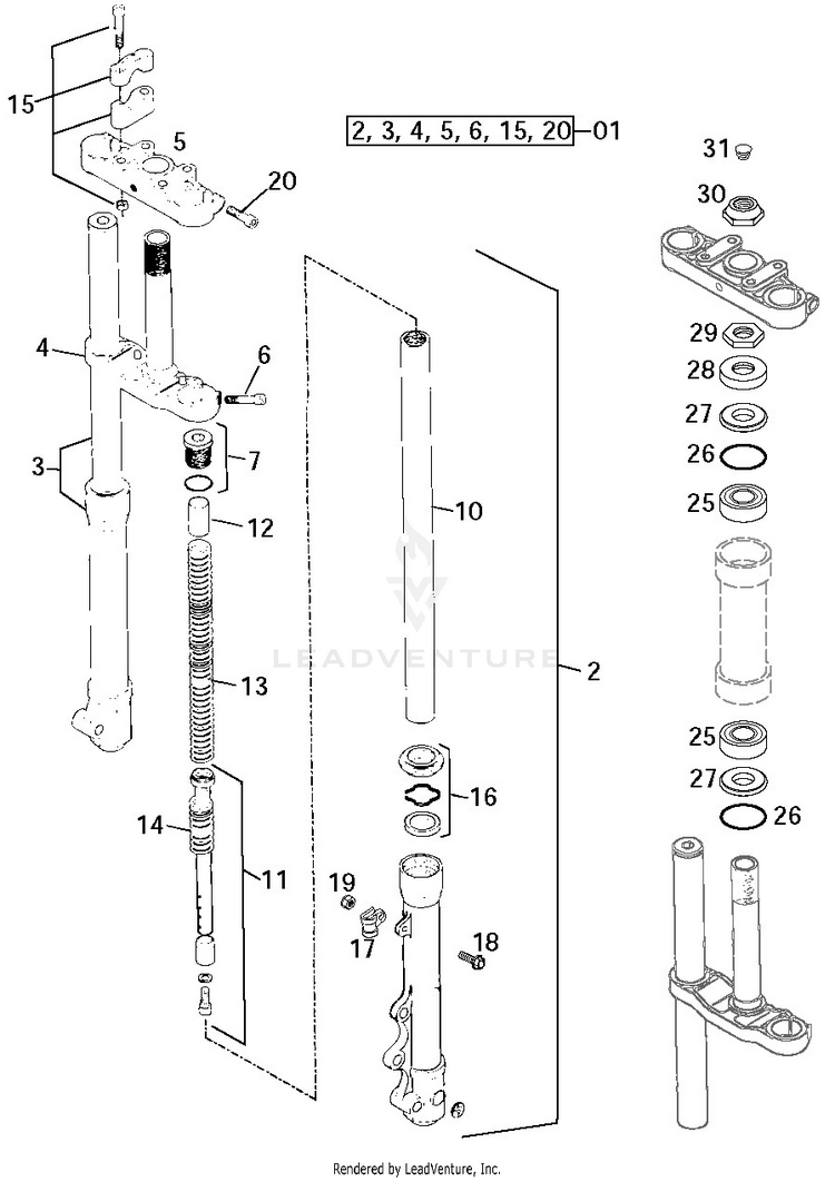 Front Fork Paioli Schematic