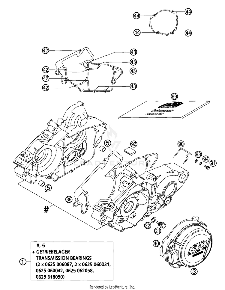 Engine Case 125 SX Engine - 2002 Schematic