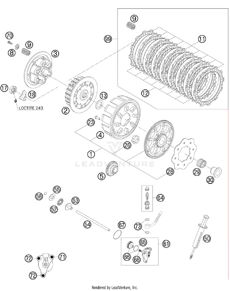 Clutch 250 XC Engine - 2012 Schematic