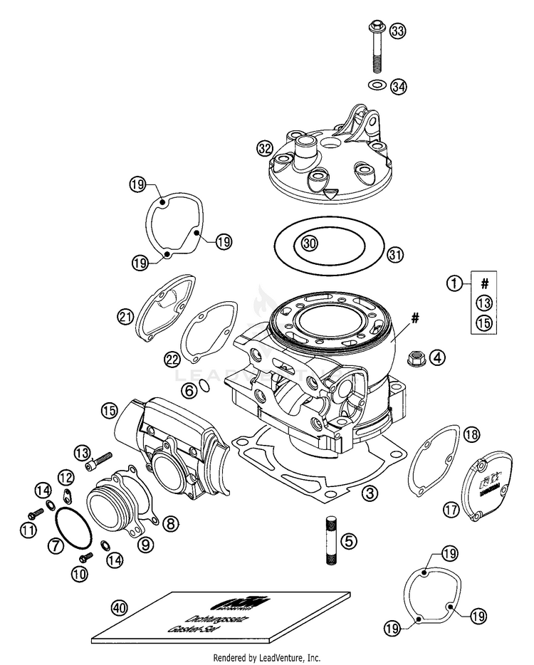 Cylinder, Cylinder Head 300 MXC Engine - 2003 Schematic
