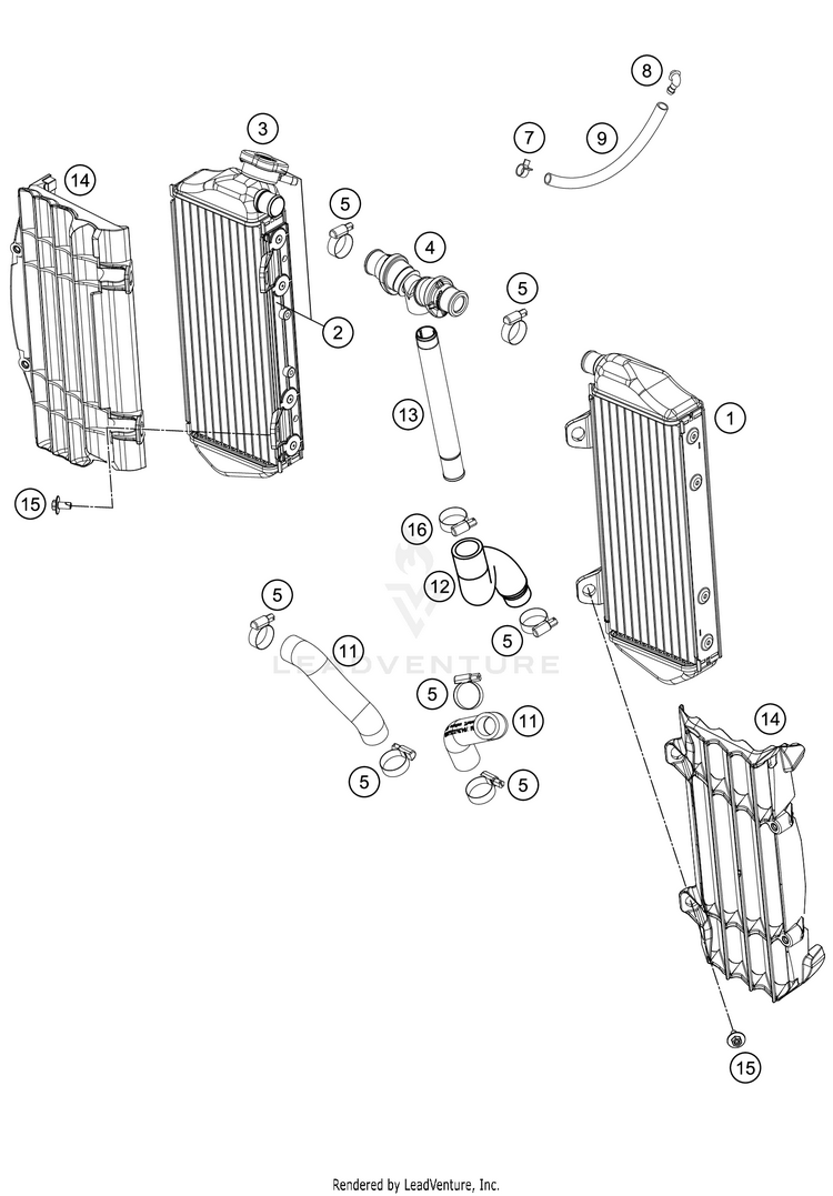 Cooling System 450 XC-F Engine - 2021 Schematic