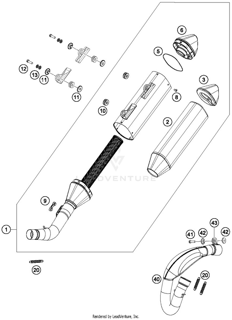 Exhaust System 250 SX-F CHASSIS - 2019 Schematic