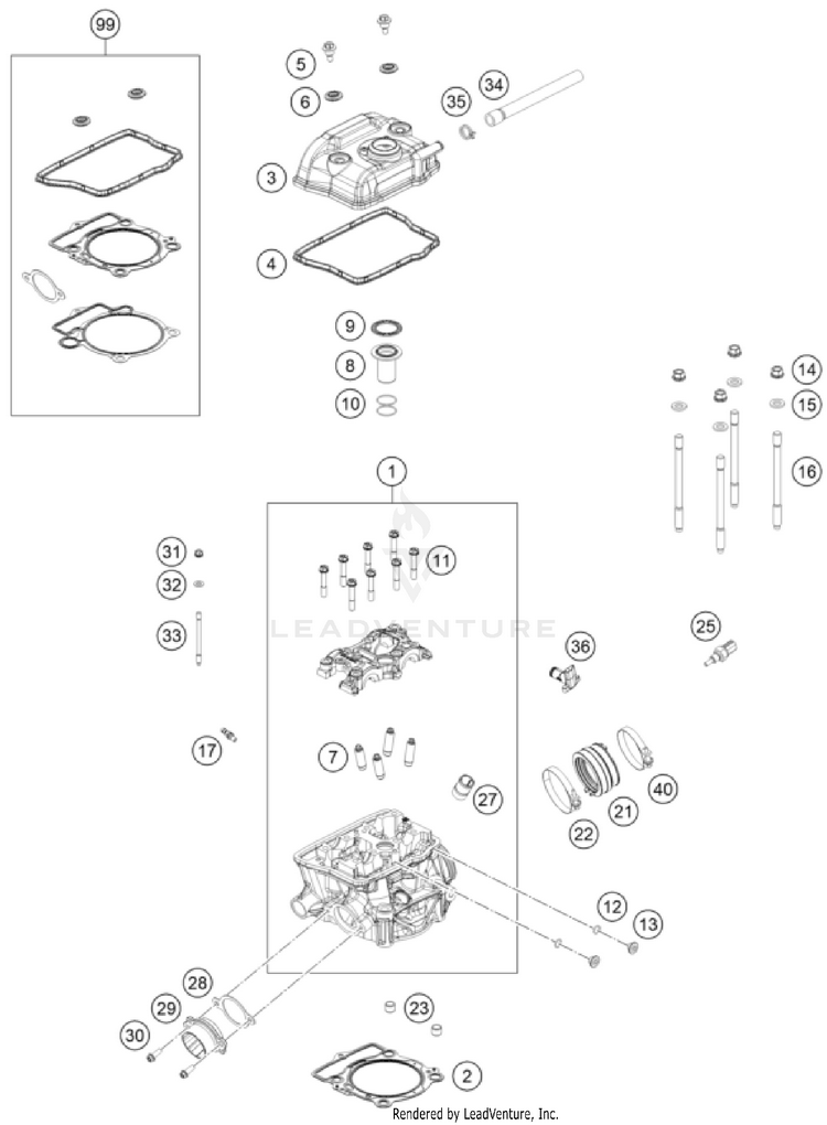 Cylinder Head 350 EXC-F ENGINE - 2026 Schematic
