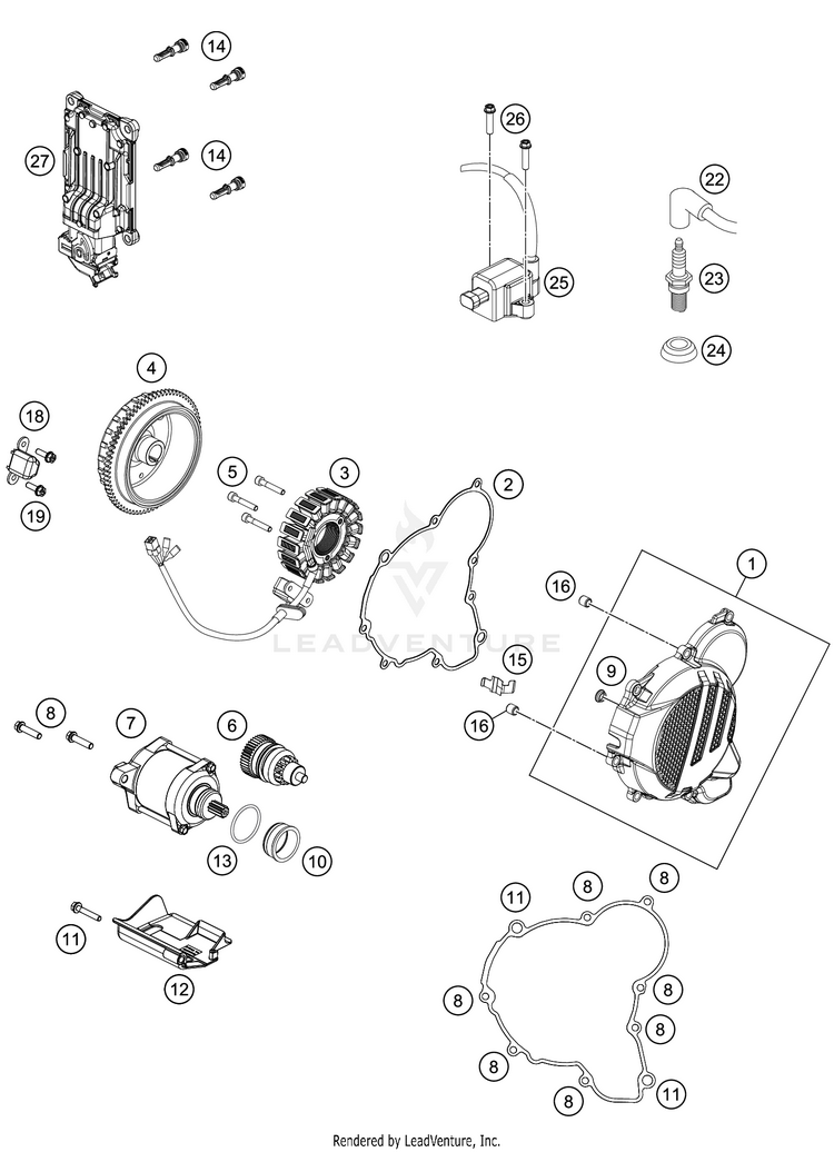 Ignition System 250 XC TPI Engine - 2021 Schematic