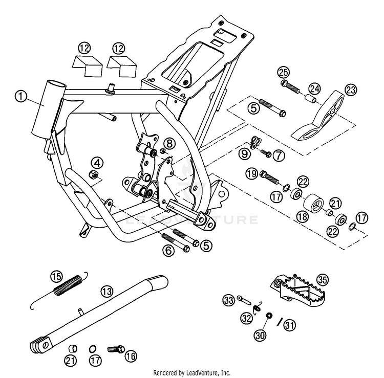 Frame, Side Stand Schematic