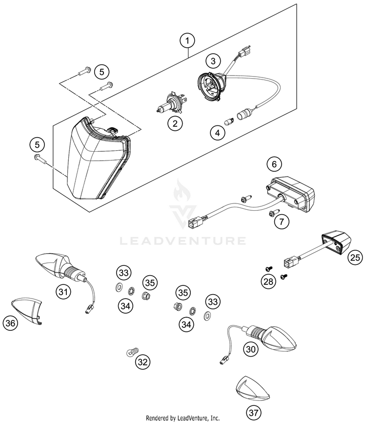 Lighting System 500 EXC-F SIX DAYS CHASSIS - 2020 Schematic