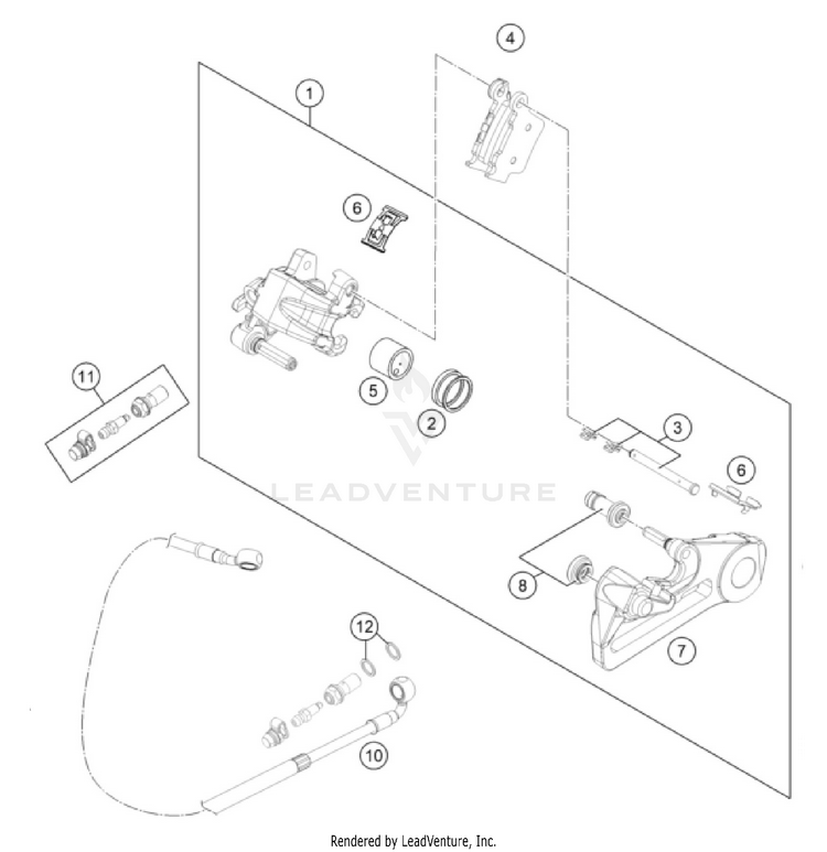 Rear Brake Caliper 125 SX CHASSIS - 2026 Schematic