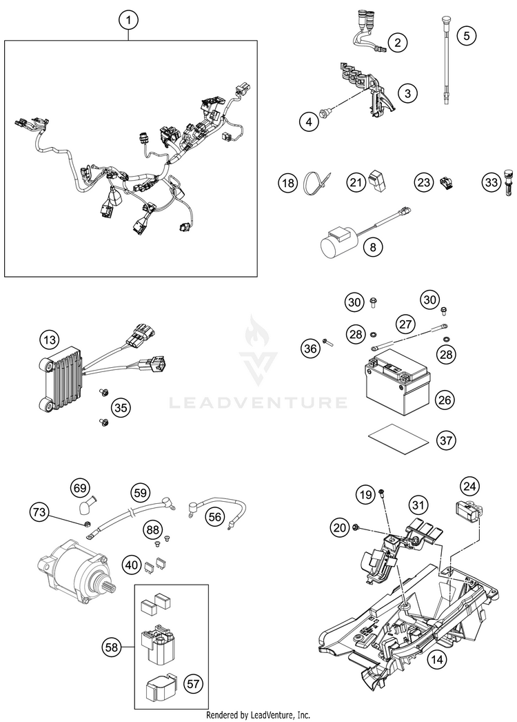 Wiring Harness 250 XC TPI Chassis - 2021 Schematic