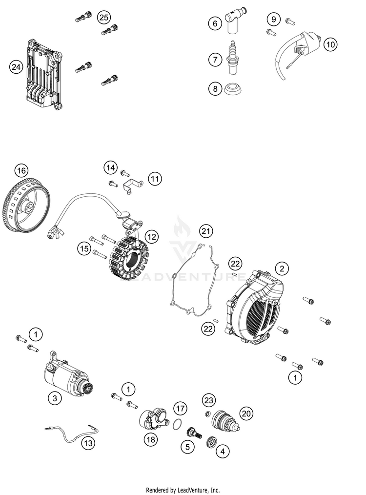 Ignition System 150 XC-W TPI ENGINE - 2020 Schematic