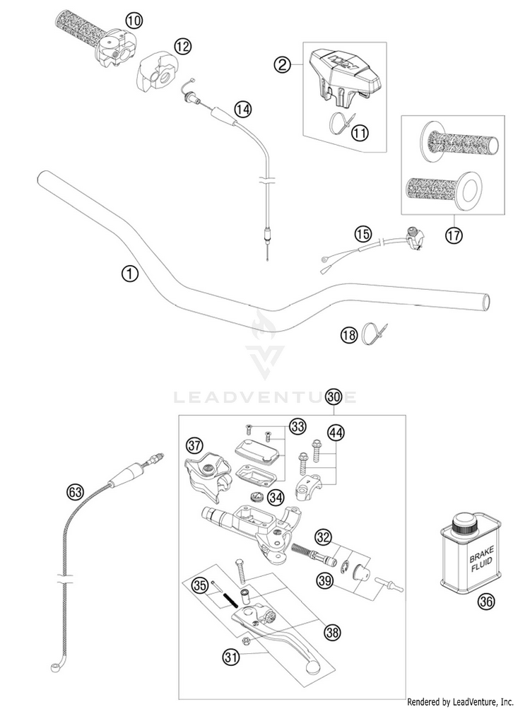 Handlebar, Controls 250 SX Chassis - 2011 Schematic