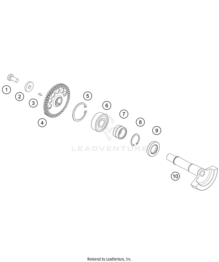 Balancer Shaft 250 XC TPI Engine - 2021 Schematic