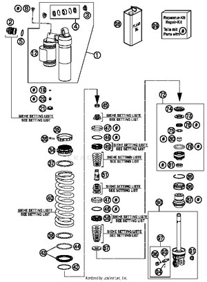Shock Absorber, Disassembled Schematic