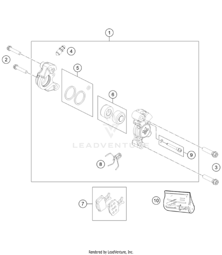 Front Brake Caliper 50 SX FACTORY EDITION CHASSIS - 2024 Schematic