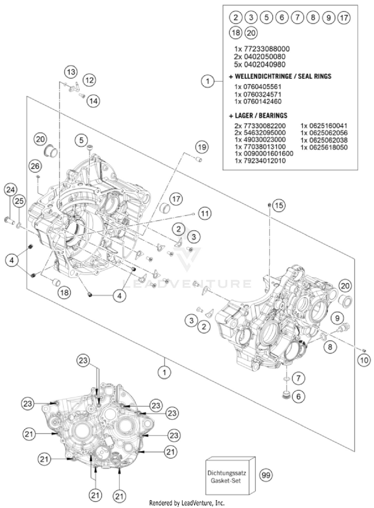 Engine Case 350 SX-F ENGINE - 2025 Schematic