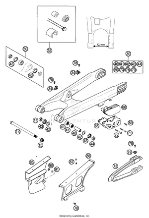 Swingarm, Chain Guard Schematic