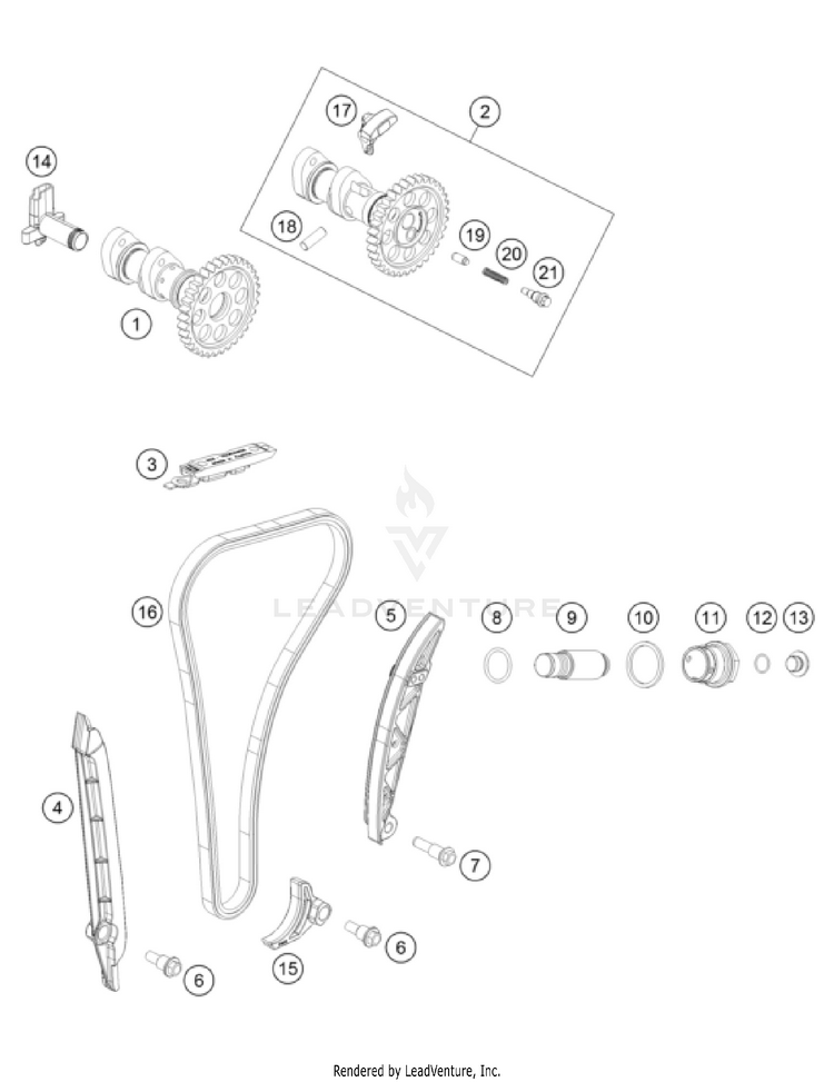 Timing Drive 350 SX-F Engine - 2022 Schematic
