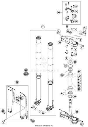 Front Fork, Triple Clamp Schematic