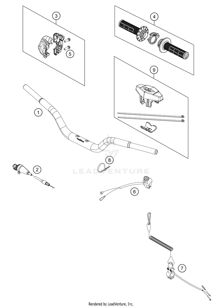 Handlebar, Controls 50 SX Factory Edition Chassis - 2021 Schematic