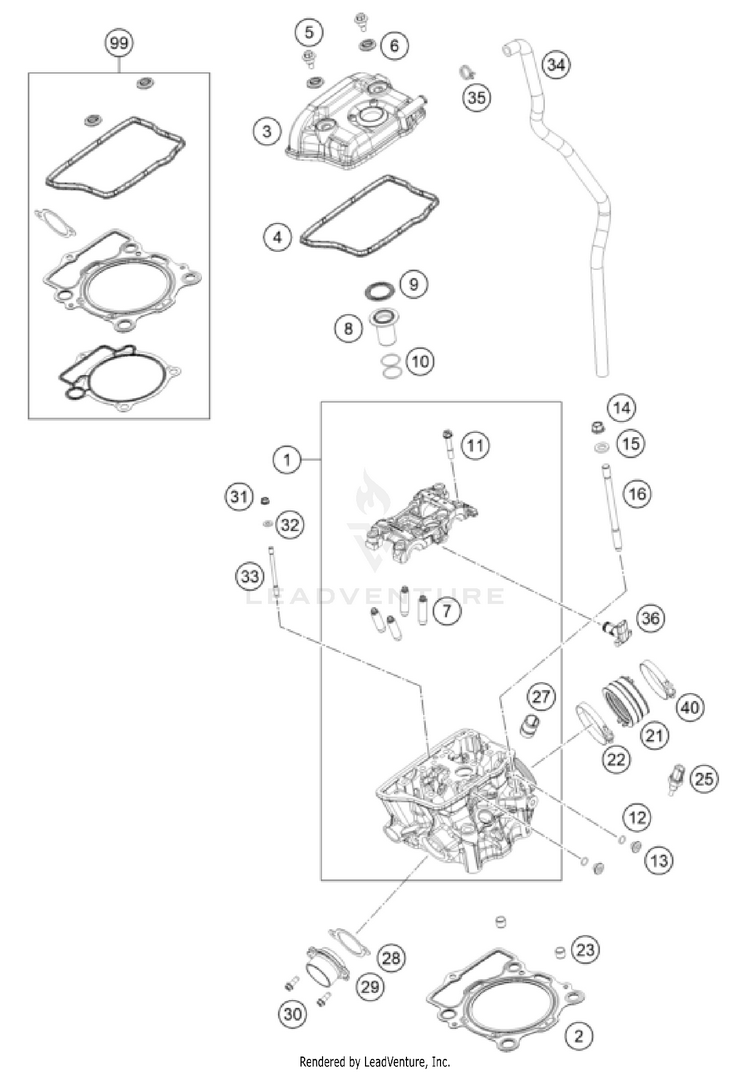 Cylinder Head 250 SX-F ENGINE - 2026 Schematic