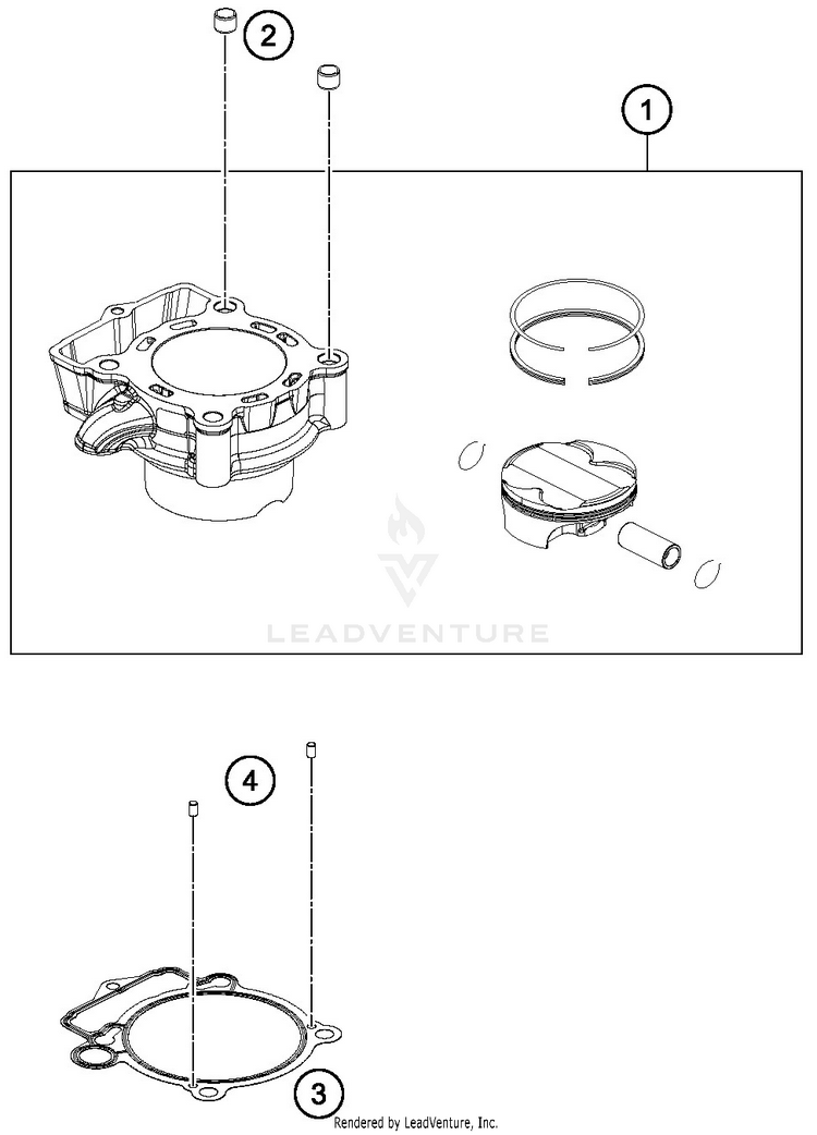 Cylinder 250 SX-F ENGINE - 2019 Schematic