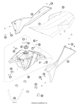 Tank, Seat, Covers Schematic