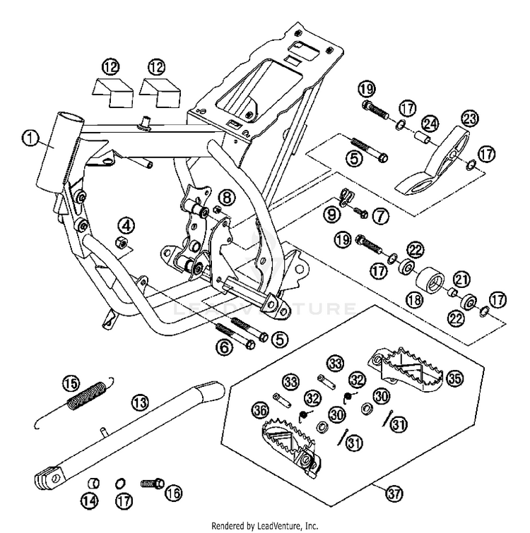 Frame, Side Stand 50 SX Junior Chassis - 2007 Schematic
