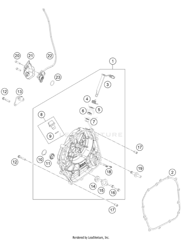 Clutch Cover 390 Adventure ENGINE - 2024 Schematic
