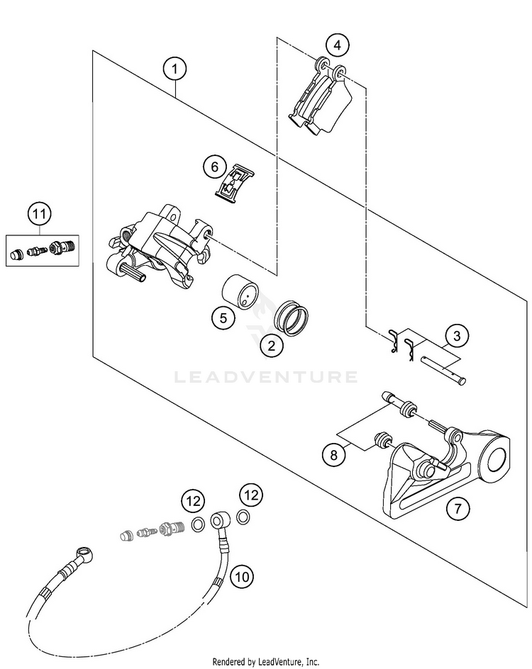 Rear Brake Caliper 450 EXC-F SIX DAYS CHASSIS - 2019 Schematic