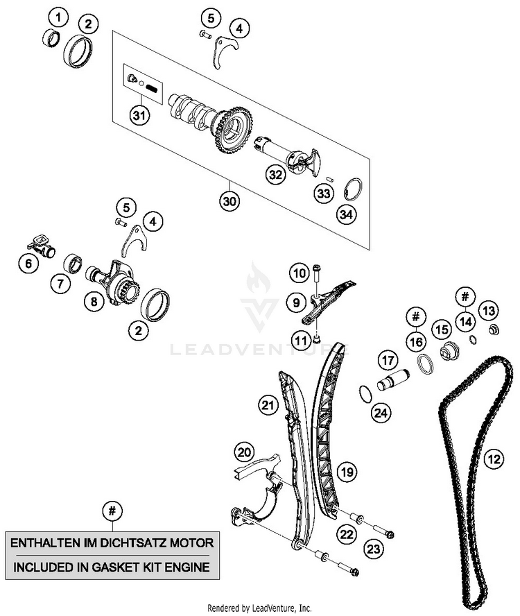 Timing Drive 690 DUKE WHITE ENGINE - 2017 Schematic